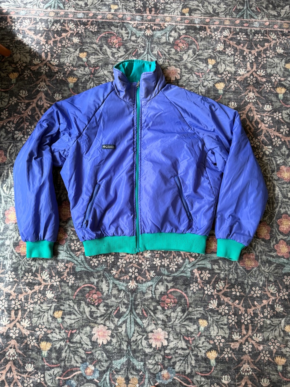 Vintage 1990s Men’s Columbia Sportswear Reversible Teal/Purple Jacket - L